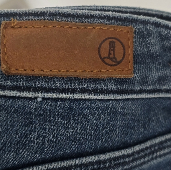 Lands End Denim Skirt Size 10 Blue Knee Length Medium Wash Stretch Pockets - Picture 9 of 9